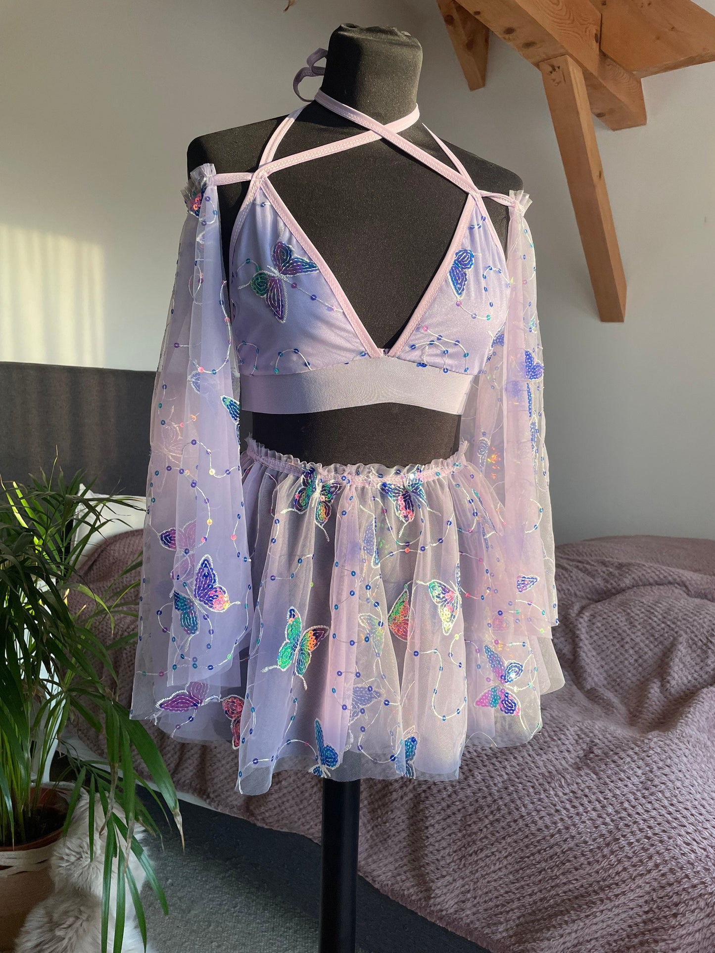 Purple Rave Outfit, Festival Clothing, Rave Outfit Women, Butterfly Rave Set, Purple Fairy Set,Purple Butterfly Fairy Set *Lilly Luna* MTO