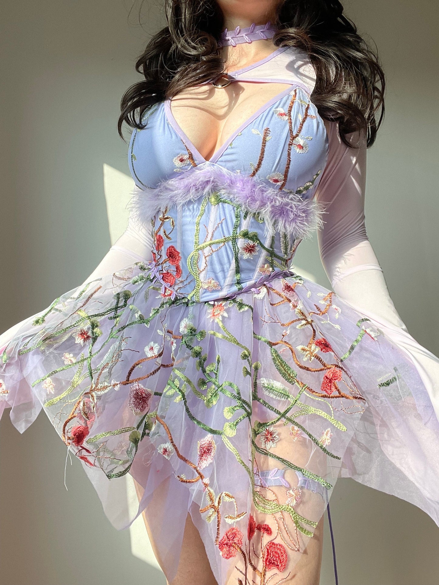 purple fairy outfit, fairy goddess, fairy goddess outfit, purple flower festival outfit, rave outfit, flower fairy outfit, rave corset, rave set, flower rave set, flower corset, purple fairy corset, edc outfit, ravesaurus, festival set
