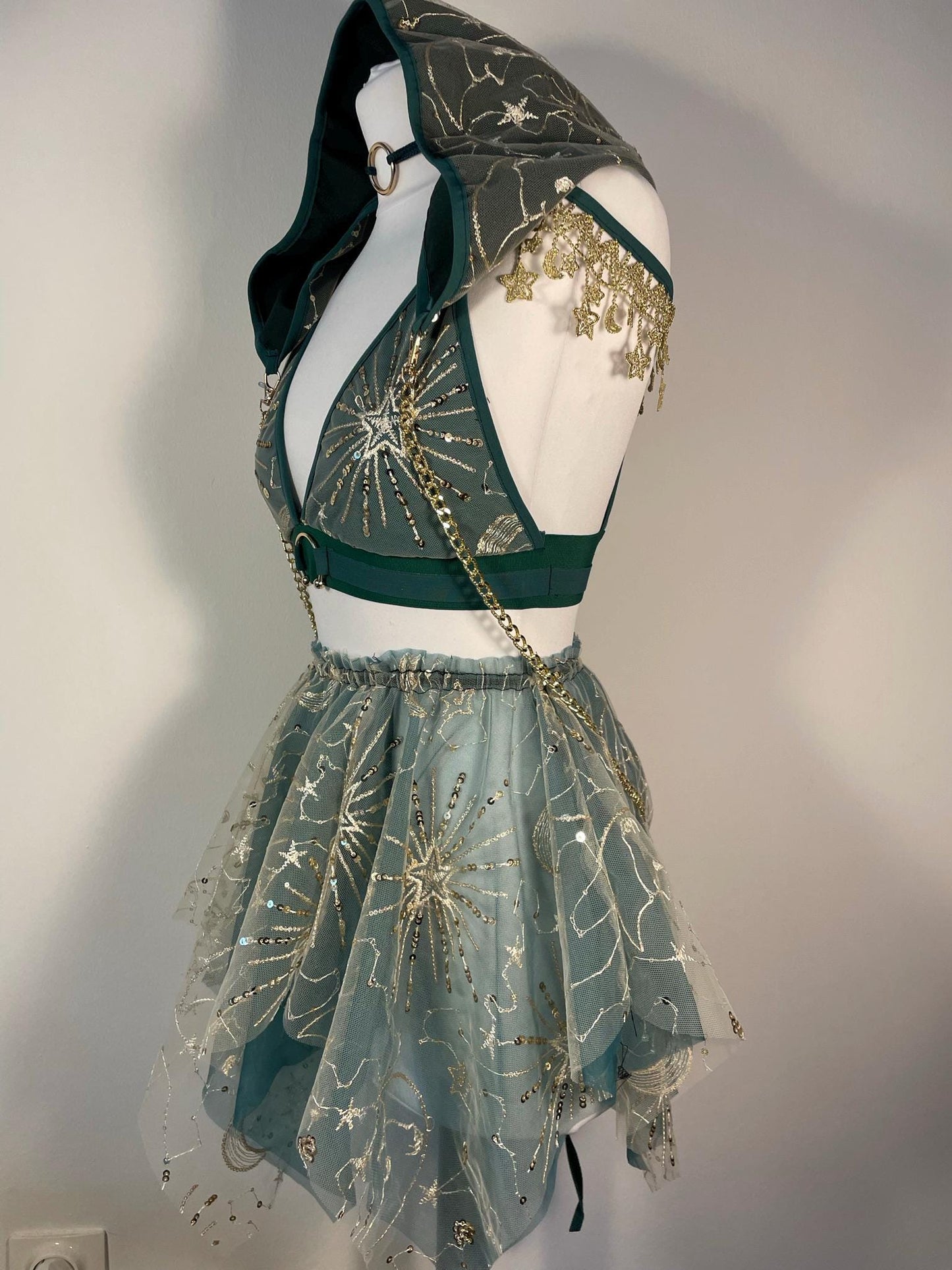 Green Fairy Rave Outfit *AMAZONIA* MTO