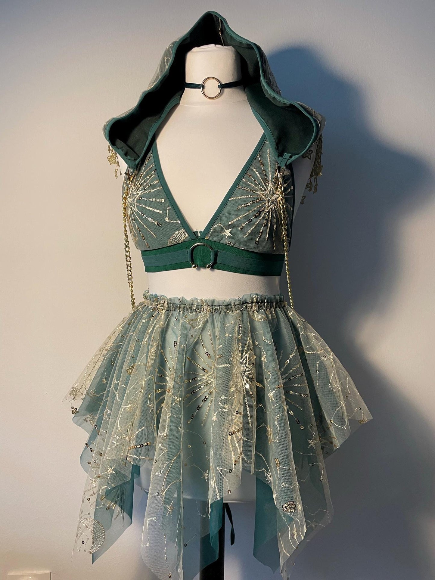 Green Fairy Rave Outfit *AMAZONIA* MTO