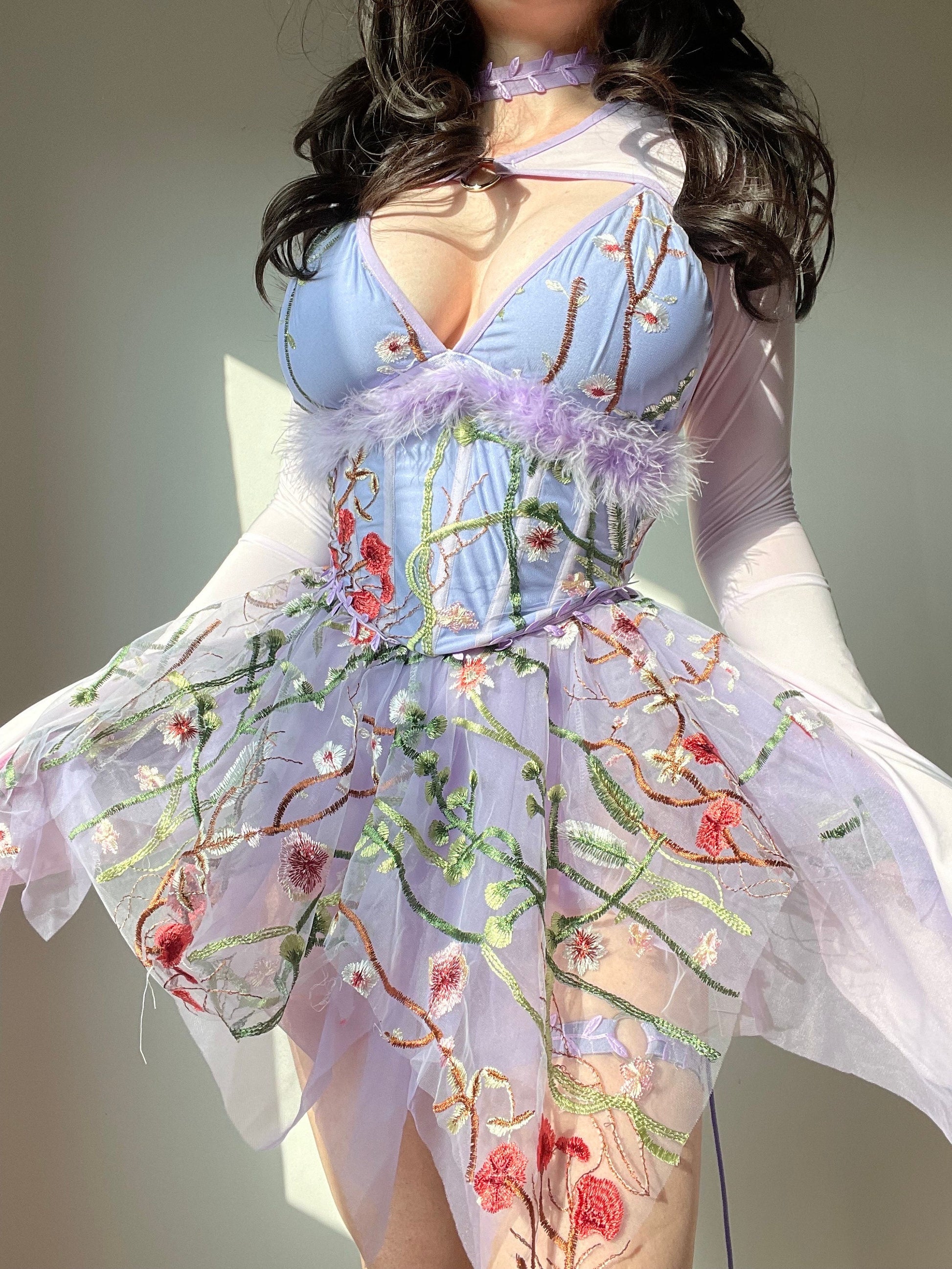 purple fairy outfit, fairy goddess, fairy goddess outfit, purple flower festival outfit, rave outfit, flower fairy outfit, rave corset, rave set, flower rave set, flower corset, purple fairy corset, edc outfit, ravesaurus, festival set